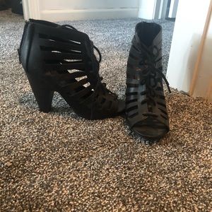 Black chunky heels